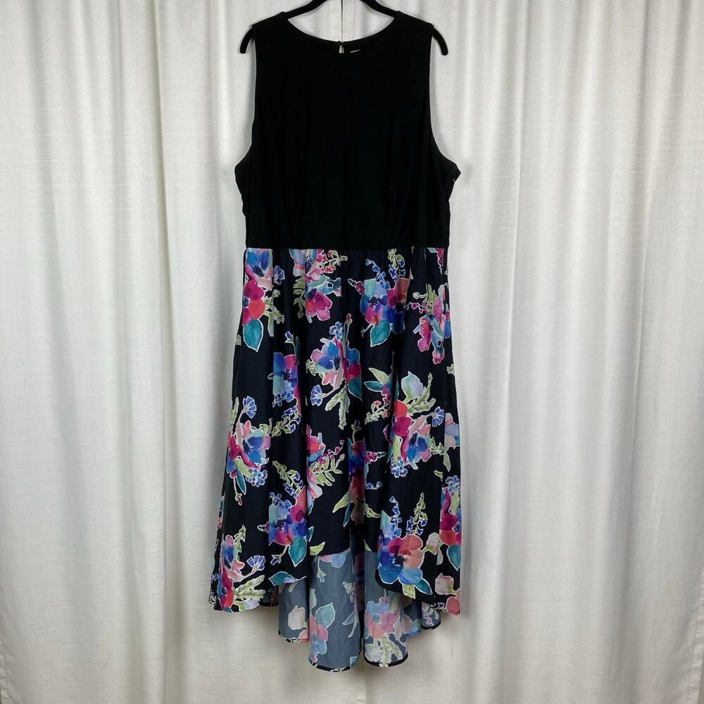 Anthropologie Hutch Black Floral Hi Lo Maxi Dress Sz.3X